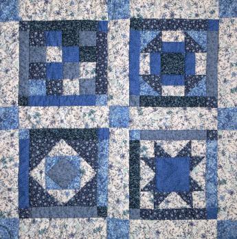 Blue quilt blocks