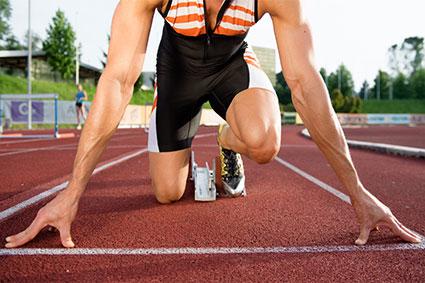Sprinter getting ready to start
