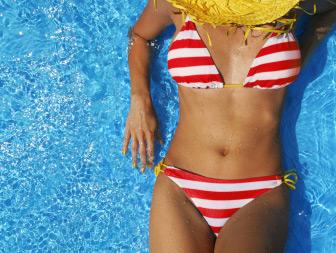 Bikini in pool