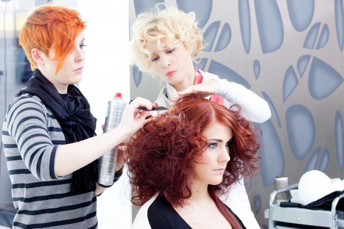 Hairdressers in hair salon
