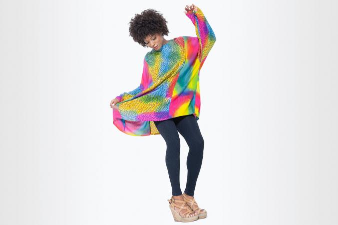 Woman wearing tie-dye