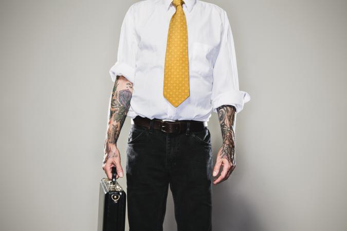 professional showing tattoos