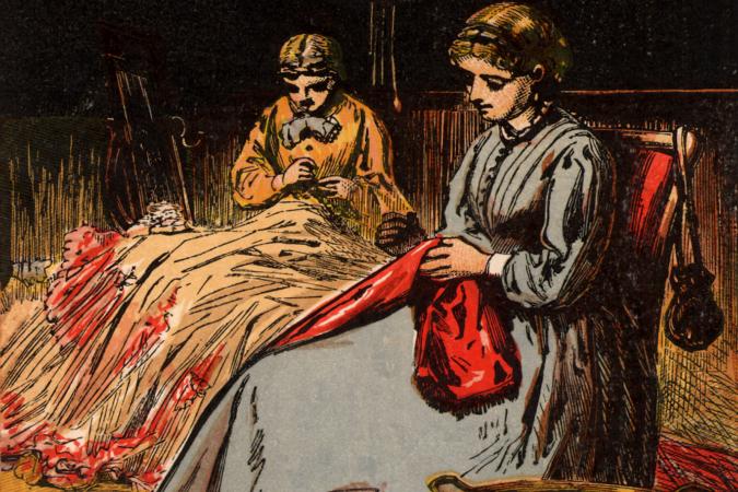 Dressmakers working late