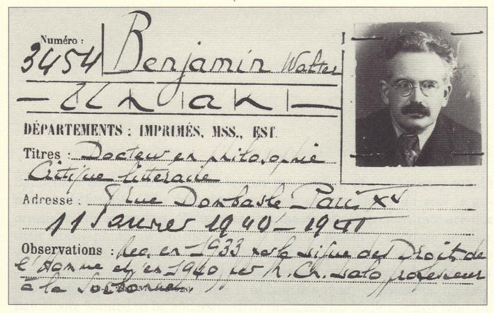 Walter Benjamin. 1940