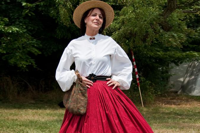 Red hoop skirt