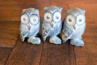 Small owl statues