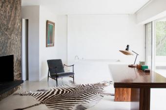 office faux zebra skin rug