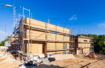 construction site of zero-energy buildings