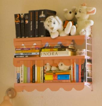 bedroom shelf scarf