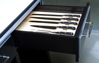 Knife set in modern kitchen