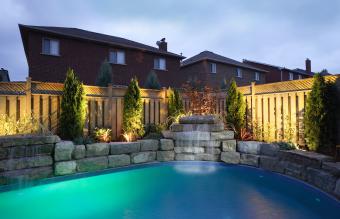 Backyard Pool at night