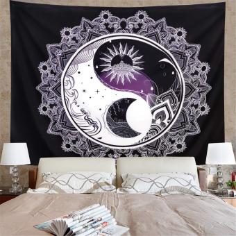 Sun and Moon Tapestry Black and White 