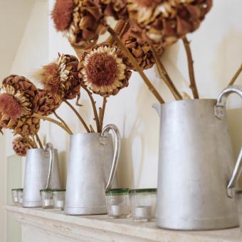 three flower vases