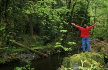 Man demonstrating oneness with nature