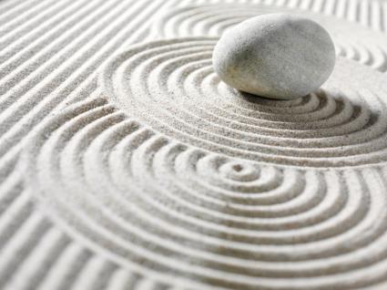 Zen Pebble and Circles in sand