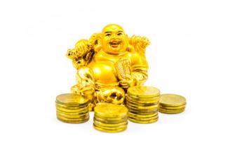 Buddha with coins