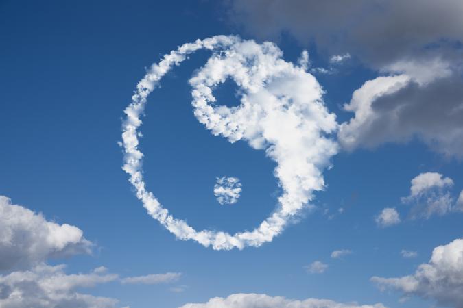 yin yang in clouds