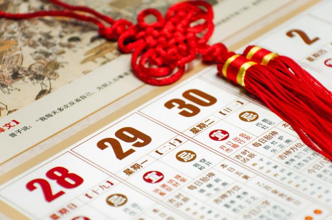 Red knot on Chinese calendar