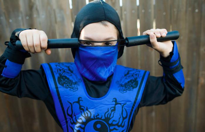 Boy in ninja costume