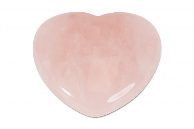 carved rose quartz heart