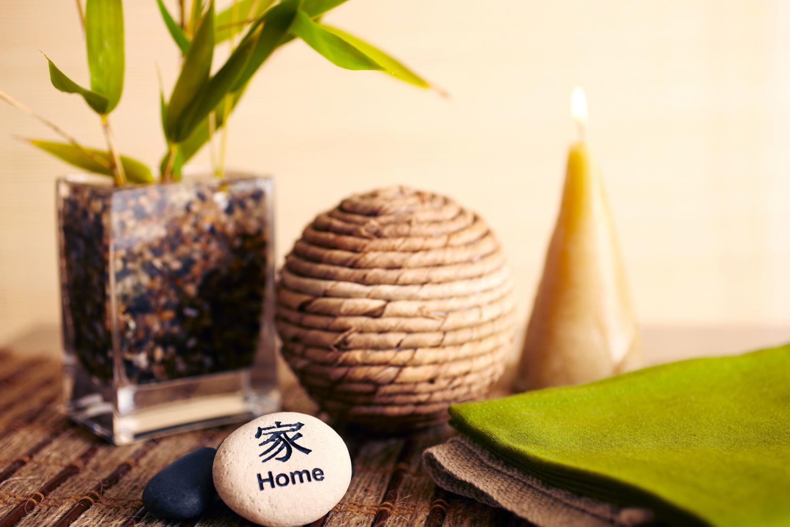 Home decor still life of bamboo in vase
