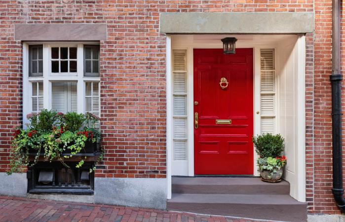 red front door
