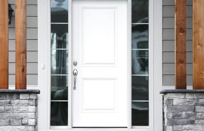 white front door