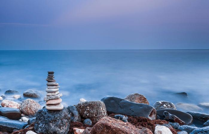 Stones pyramid on the beach