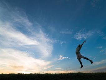 Silhouette of jumping person