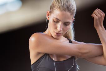 Woman doing shoulder exercise