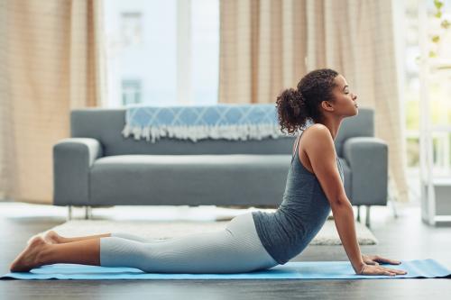 Woman in cobra pose