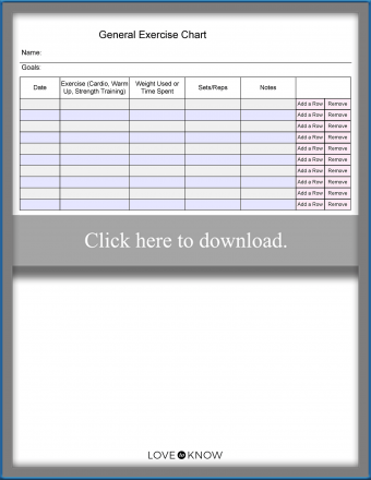 Blank Workout Chart