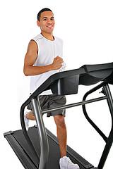 man running on treadmill