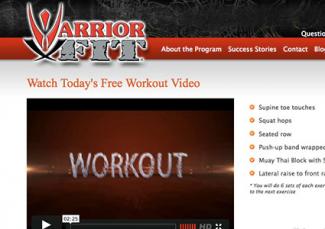Screenshot of Warrior X Fit website