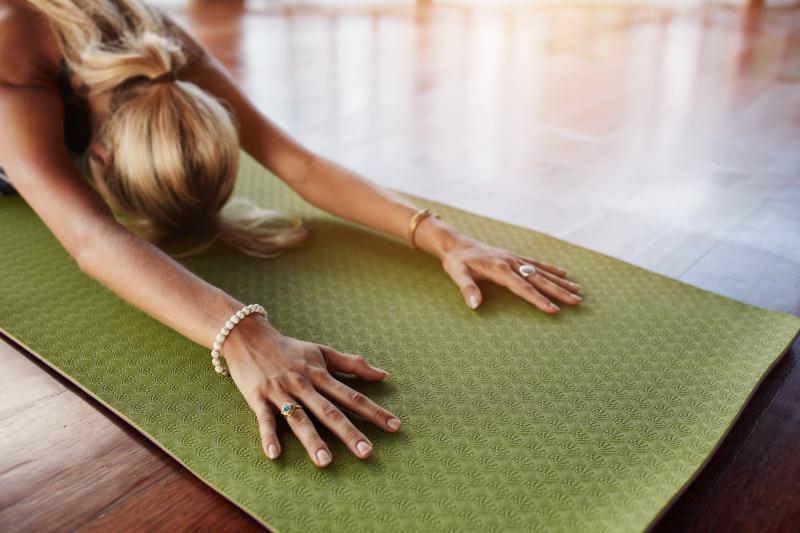Wood Floor yoga workout