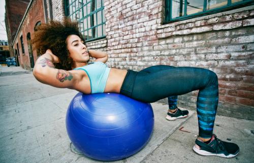 Stability ball crunches