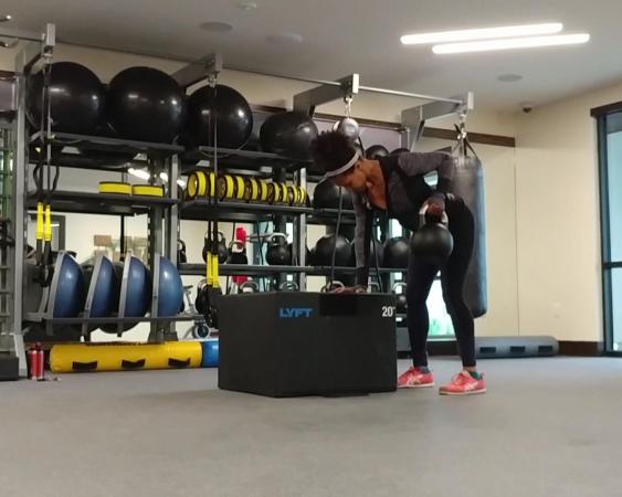 kettlebell three-point row