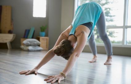 Woman practicing yoga
