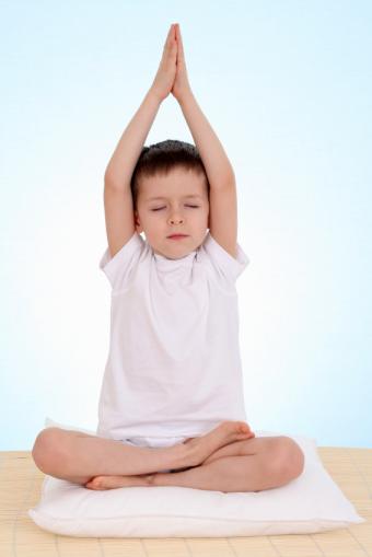 Child doing yoga