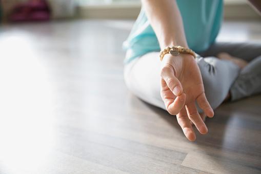 woman practicing mudra