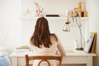 young woman studying