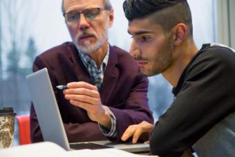 student at laptop