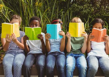 Children reading books
