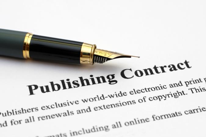 fountain pen on a publishing contract