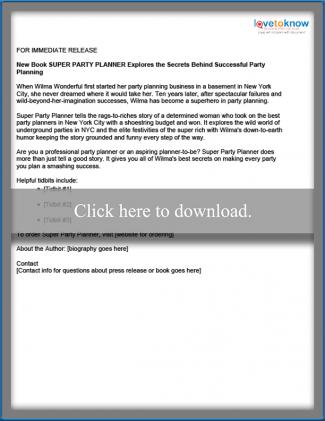 writing a press release for your book lovetoknow sample press release for book