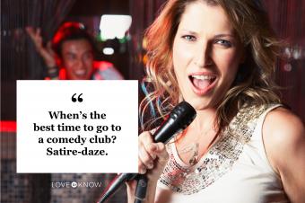 Saturday quote woman telling jokes on stage
