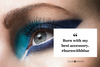 Blue eyes with blue eye shadow