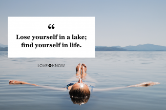 Woman relaxing in a lake