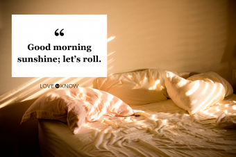 Sunlight on messy bed in home
