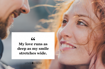 Young couple in love smiling at each other